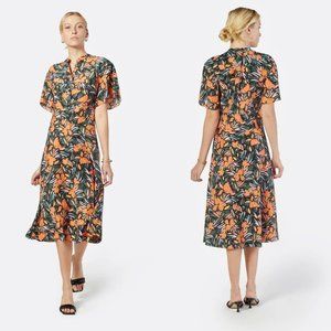 NWT New $428 Joie Joan Silk Midi Floral Dress Size XS